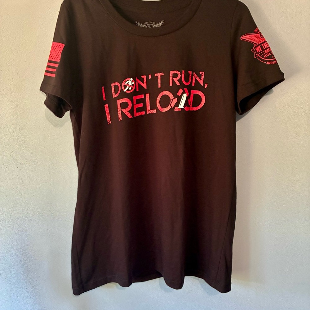 Black T-Shirt with Red Graphic Print “We the People Pro Gun Laws